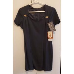 Vintage NEW With TAGS Scott McClintock Fitted Black Dress +brooches From HECHT'S